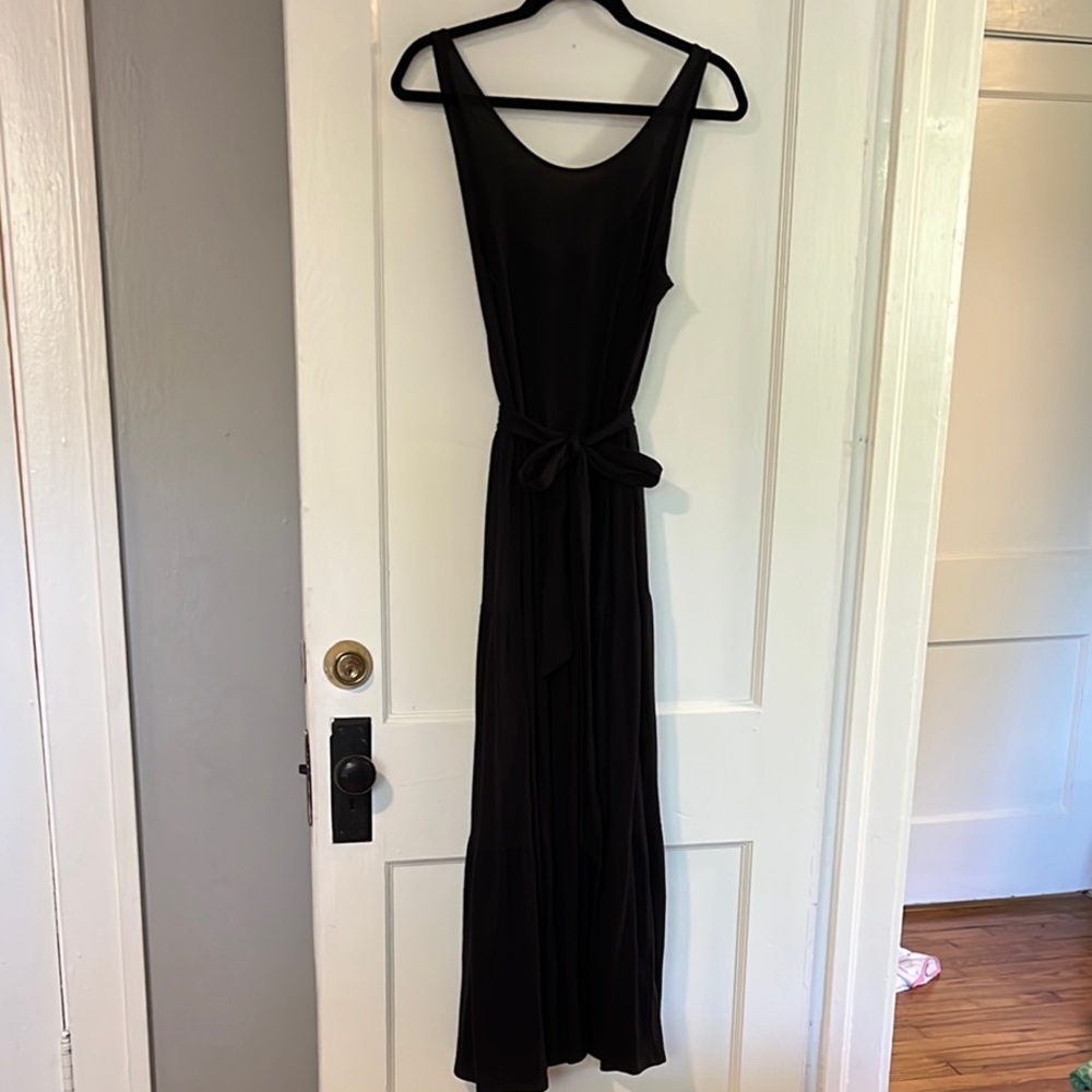 J. Crew Black Tiered Maxi Dress Sleeveless Scoop Neck